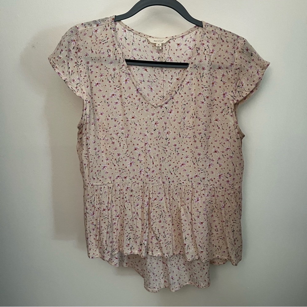 Floral Blouse Short Sleeves